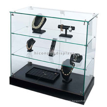 Table Top Jewellery Retail Store Countertop Wood Base 3-Tier Italian Watch Glass Display Cabinets